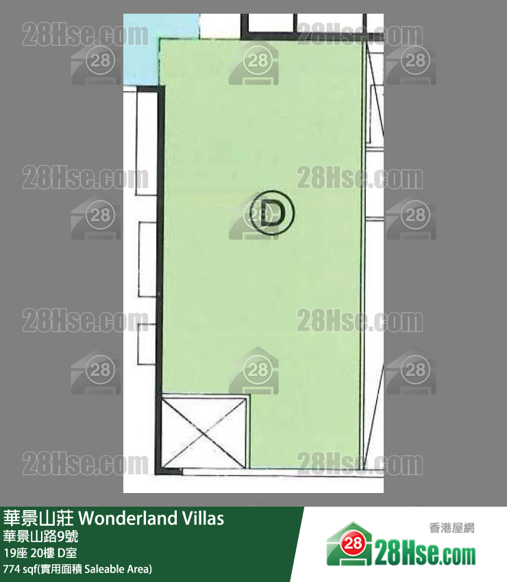 華景山莊 19座20樓 D室 平面圖