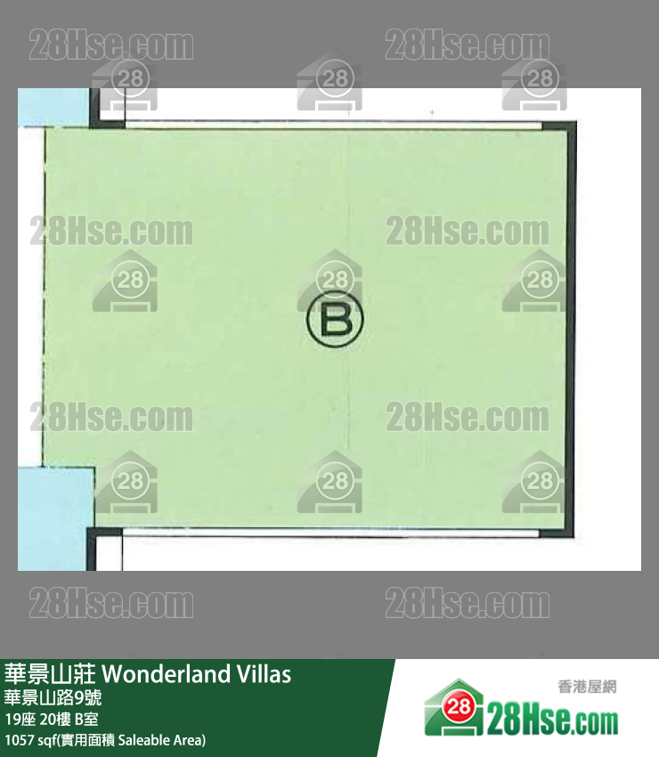 华景山庄 19座 20楼 B室 平面图