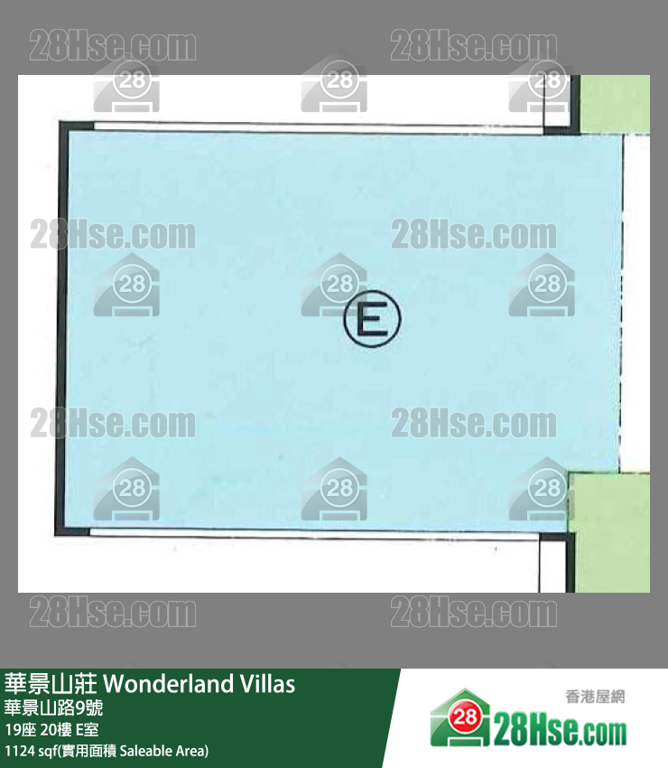 华景山庄 19座20楼 E室 平面图