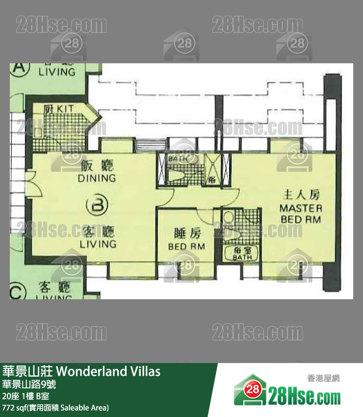 华景山庄 20座1楼 B室 平面图