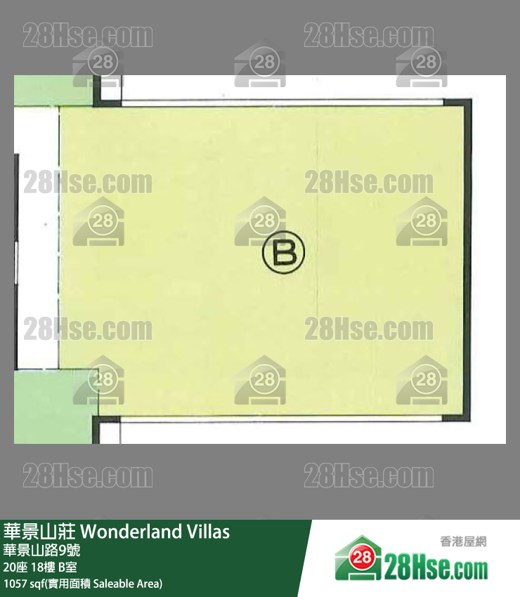 华景山庄 20座18楼 B室 平面图