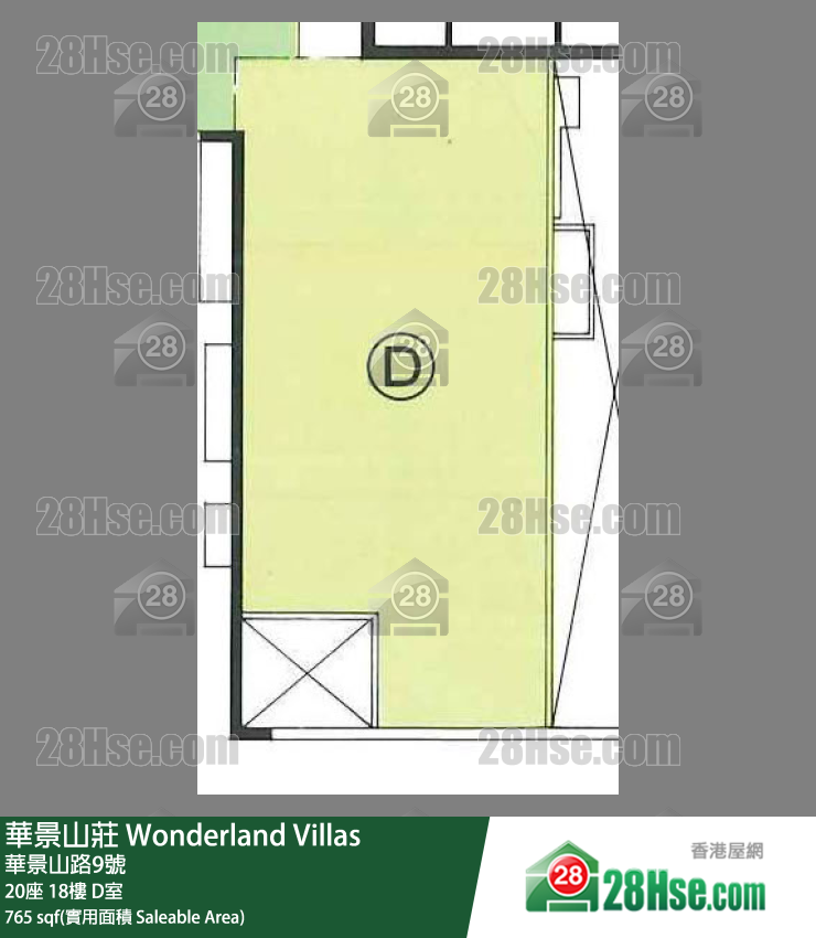 华景山庄 20座18楼 D室 平面图