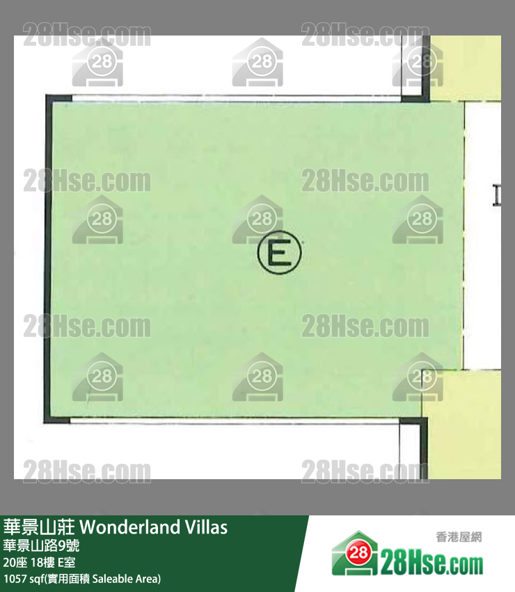 华景山庄 20座 18楼 E室 平面图