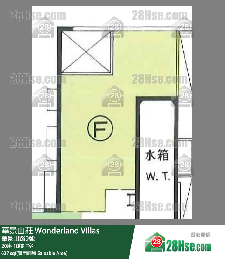 华景山庄 20座 18楼 F室 平面图