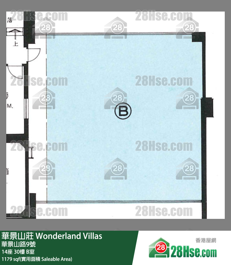 华景山庄 14座30楼 B室 平面图