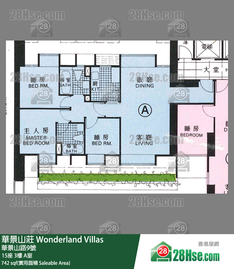 华景山庄 15座3楼 A室 平面图