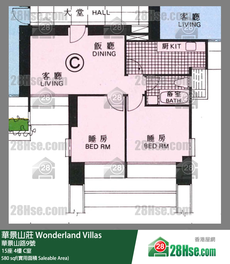 华景山庄 15座4楼 C室 平面图