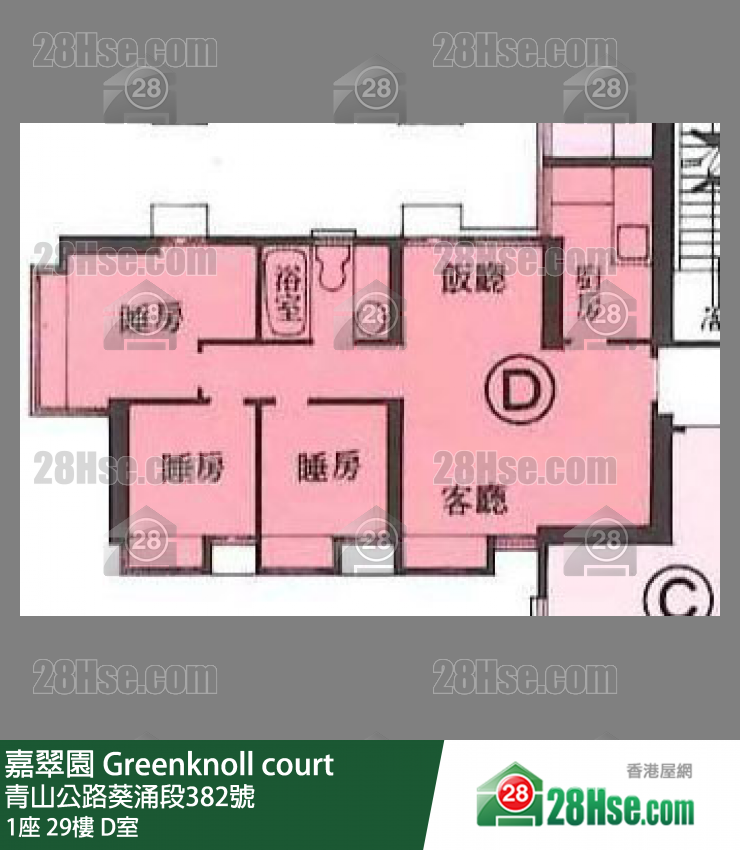 嘉翠园 1座29楼 D室 平面图