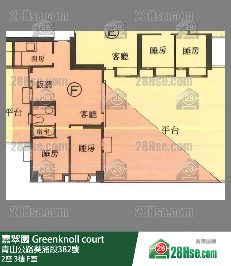 嘉翠園 2座3樓 F室 平面圖