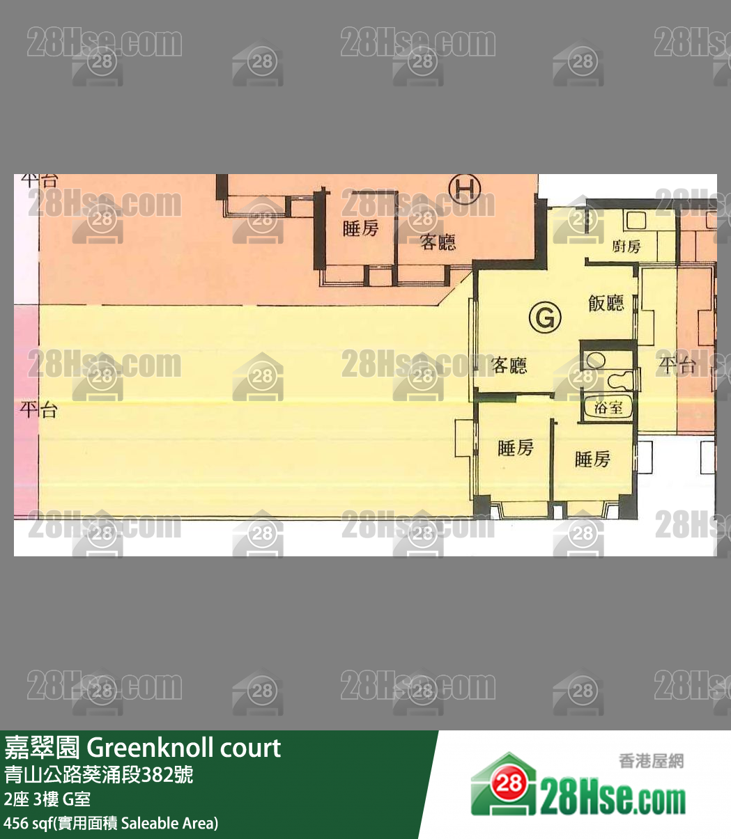 嘉翠園 2座3樓 G室 平面圖