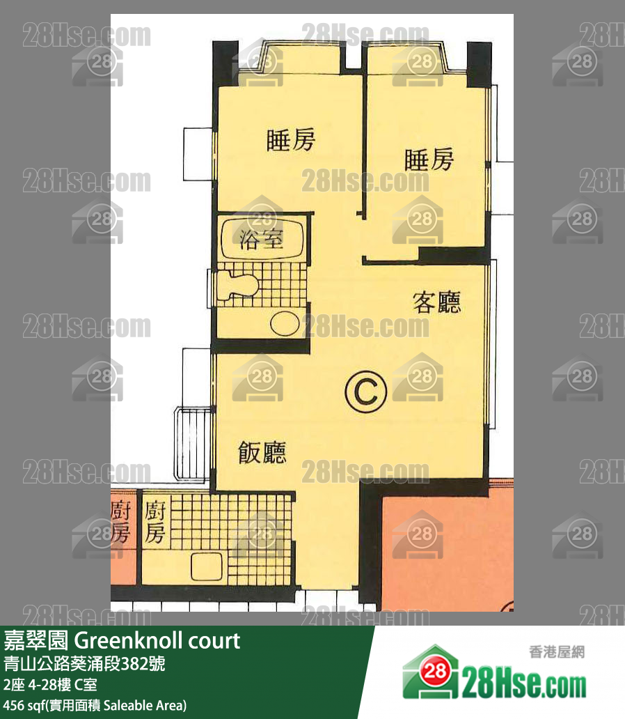 嘉翠園 2座5樓 C室 平面圖