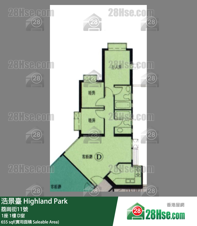 浩景台 1座1楼 D室 平面图