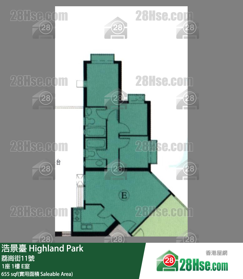 浩景臺 1座1樓 E室 平面圖