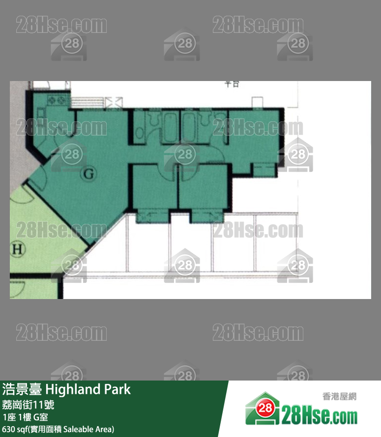 浩景台 1座1楼 G室 平面图