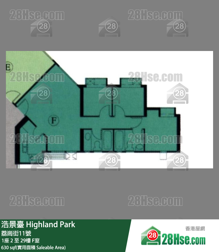 浩景臺 單位平面圖(由 28Hse 提供)