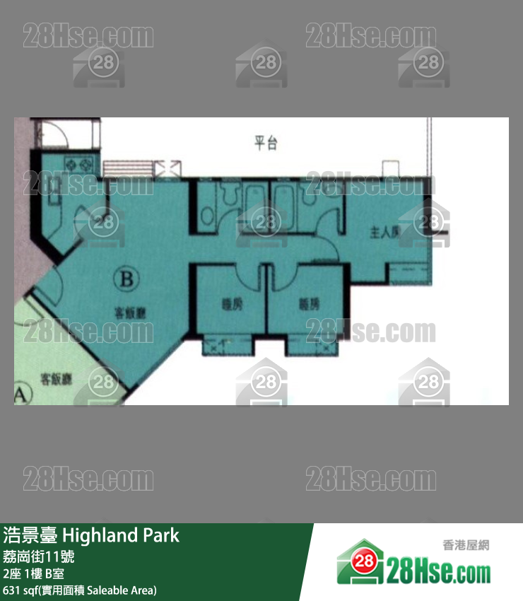 浩景台 2座 1楼 B室 平面图