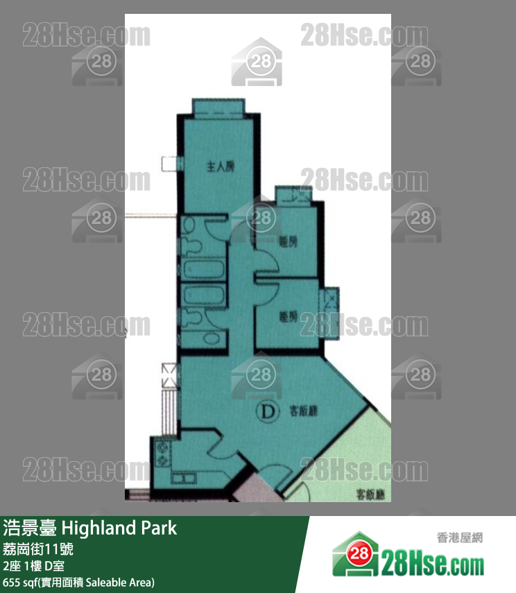 浩景台 2座1楼 D室 平面图