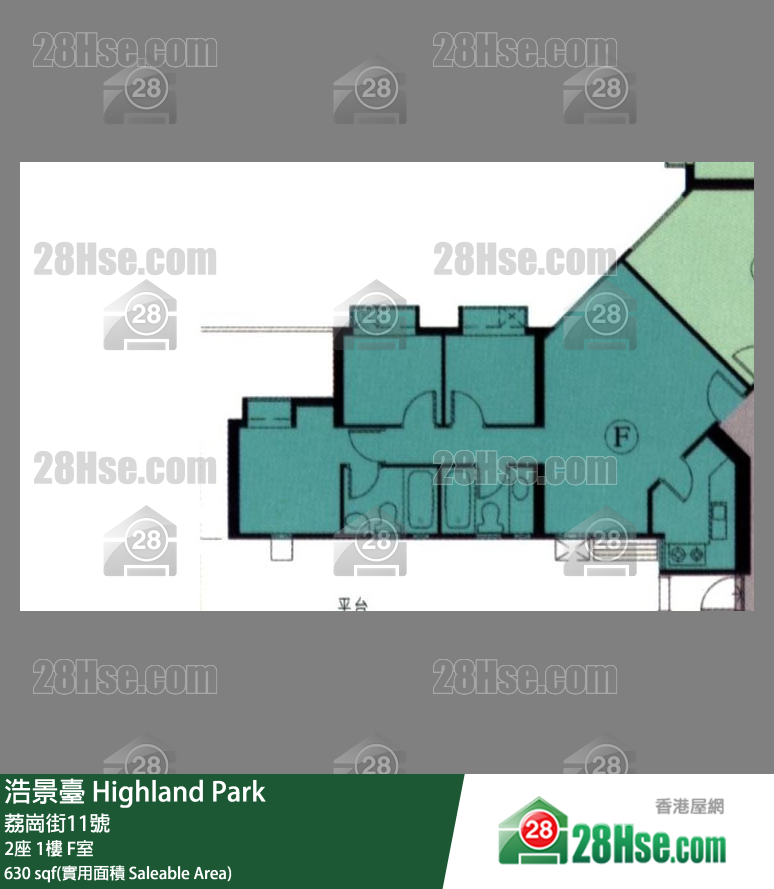 浩景台 2座 1楼 F室 平面图