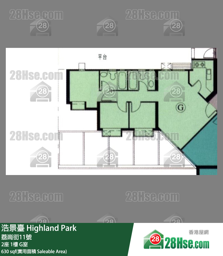 浩景台 2座1楼 G室 平面图
