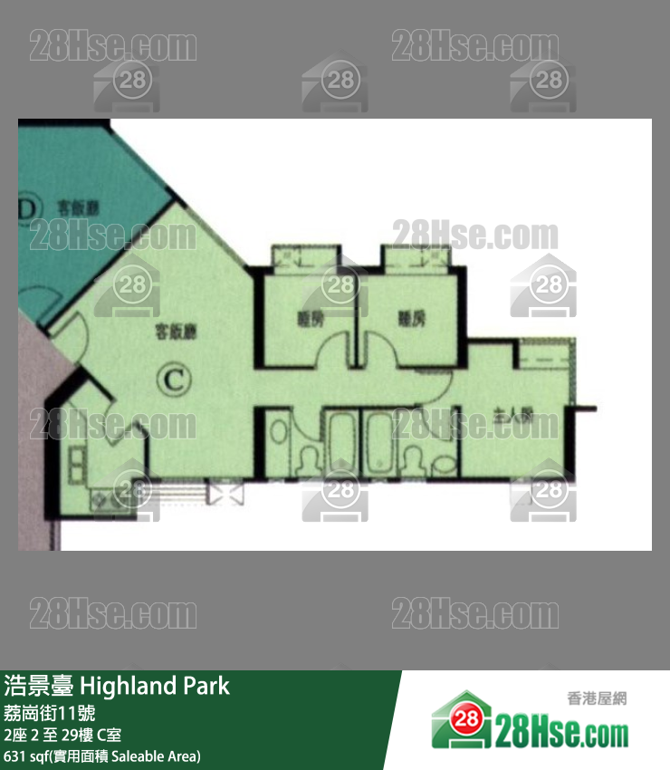浩景台 2座23楼 C室 平面图