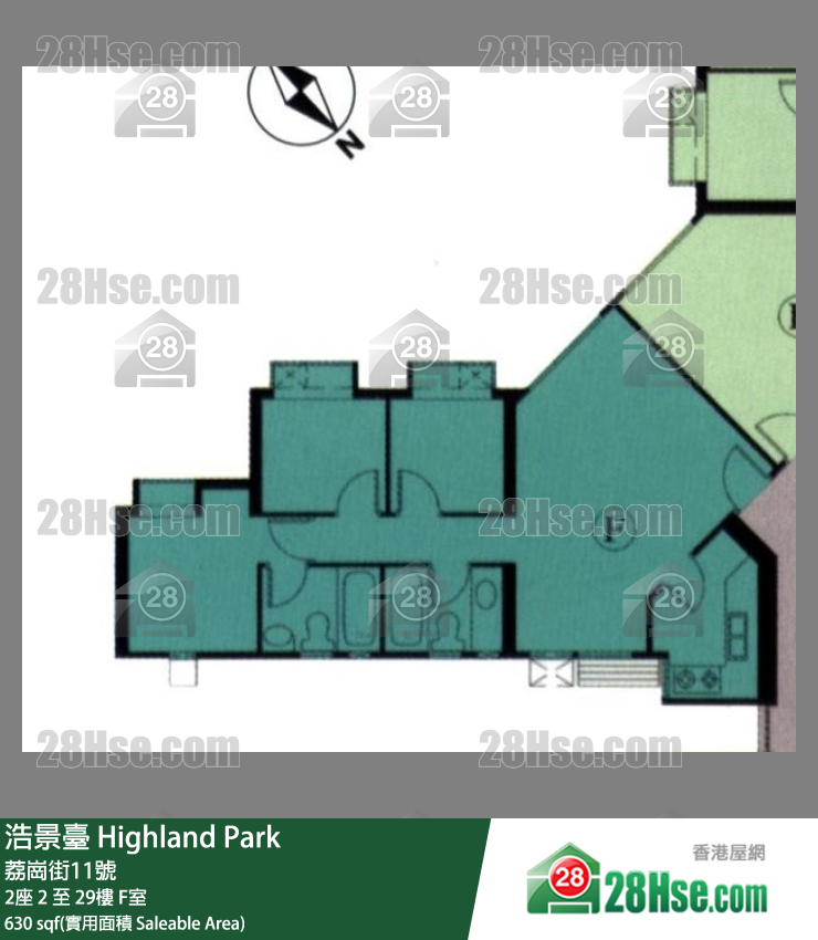 浩景台 2座22楼 F室 平面图