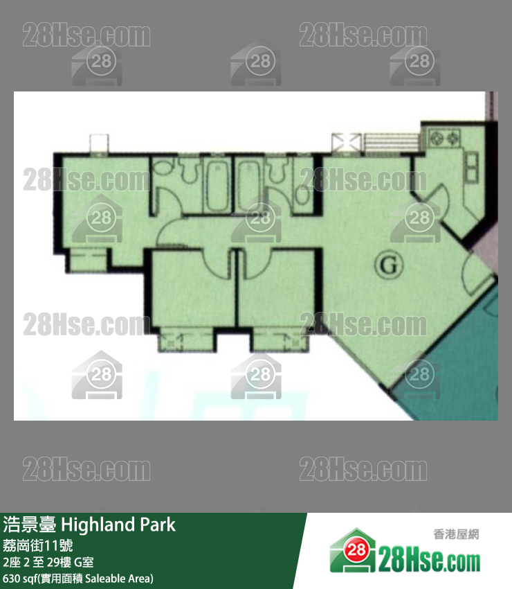 浩景台 2座22楼 G室 平面图