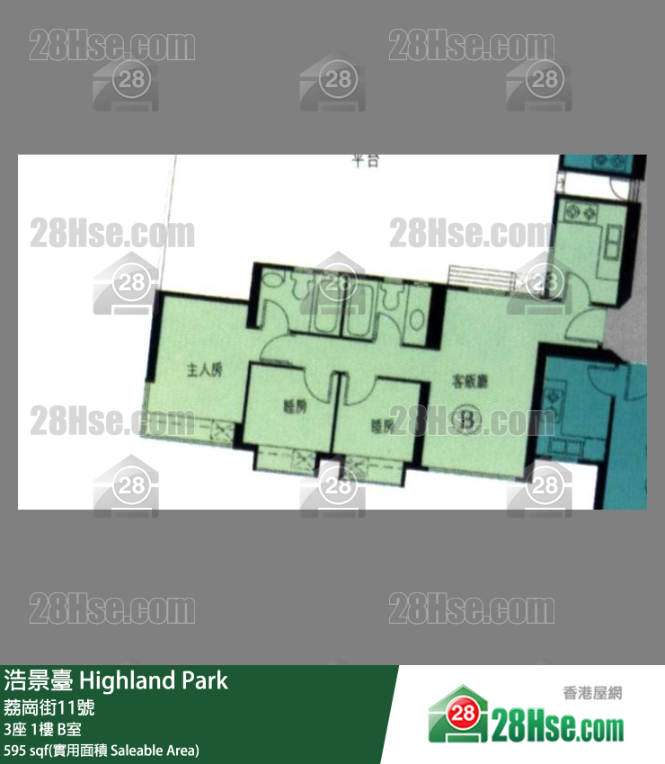 浩景台 3座 1楼 B室 平面图