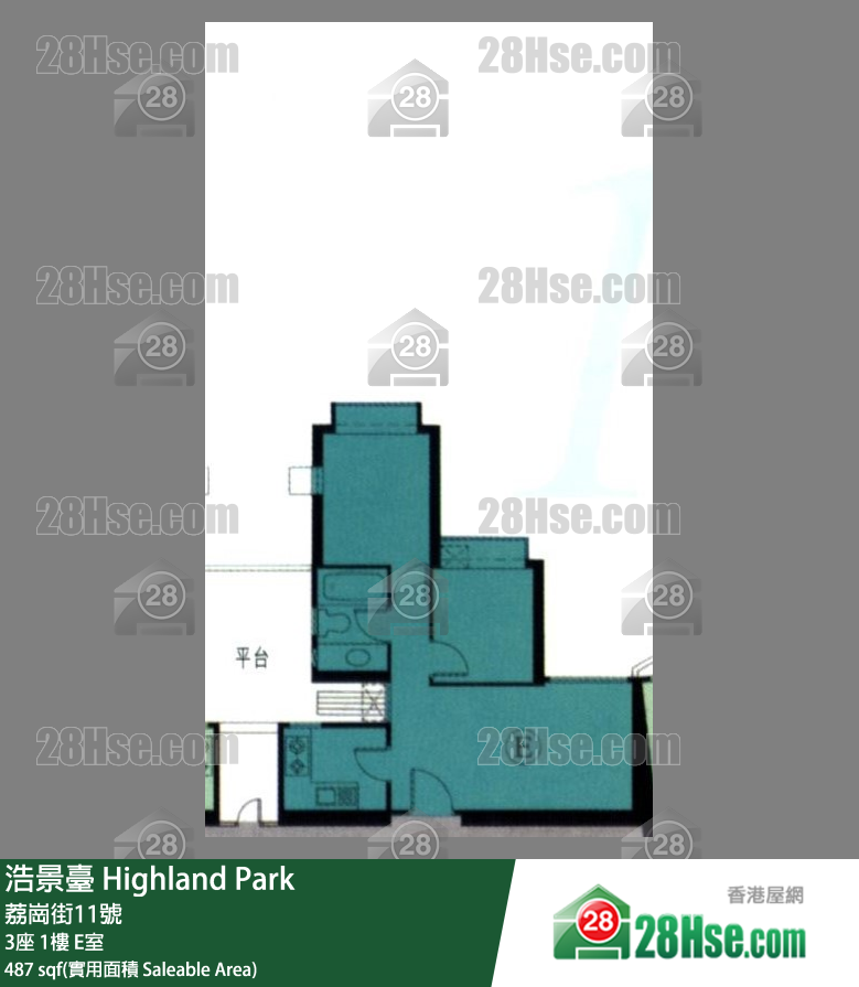 浩景台 3座1楼 E室 平面图