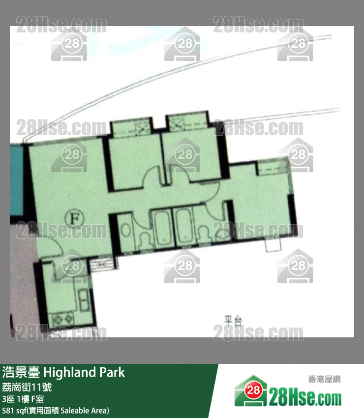 浩景台 3座1楼 F室 平面图
