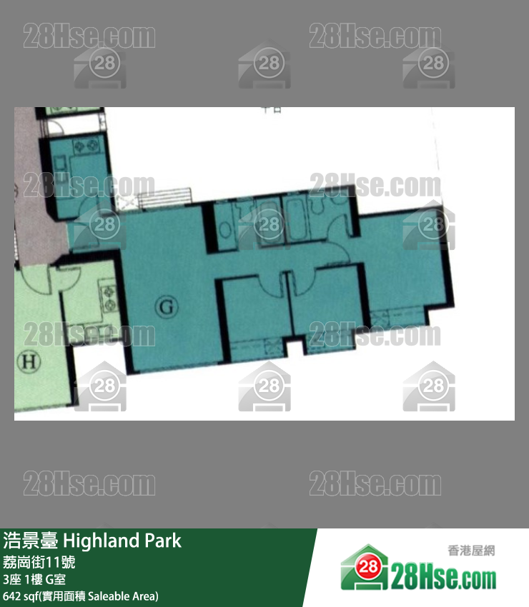 浩景台 3座1楼 G室 平面图