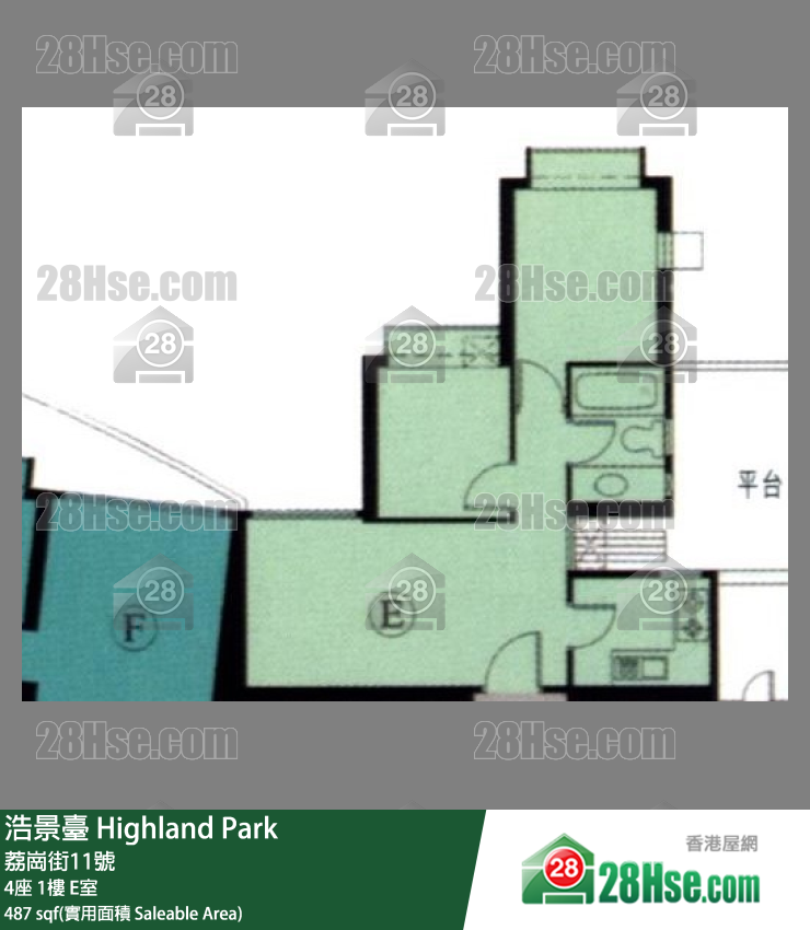 浩景台 4座1楼 E室 平面图