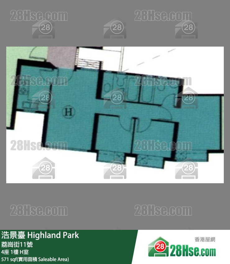 浩景台 4座1楼 H室 平面图
