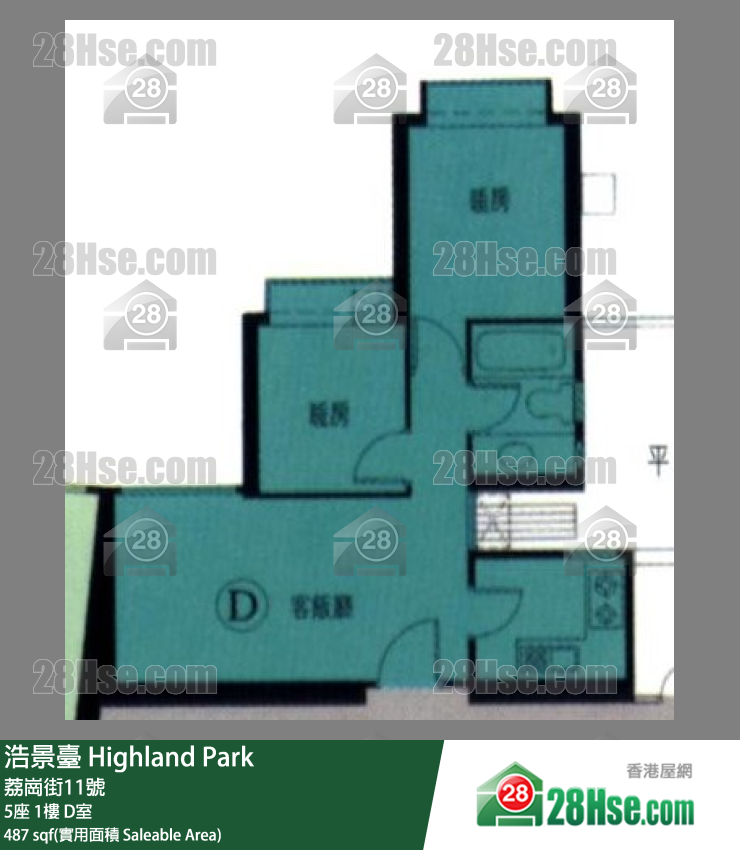 浩景台 5座1楼 D室 平面图