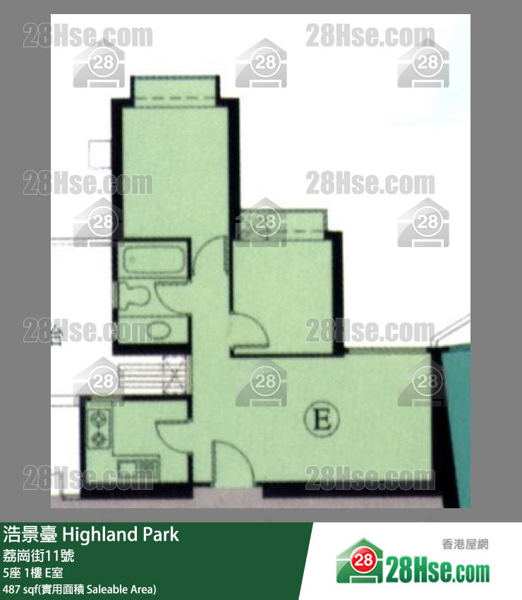 浩景台 5座1楼 E室 平面图