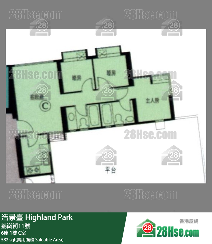 浩景台 6座1楼 C室 平面图