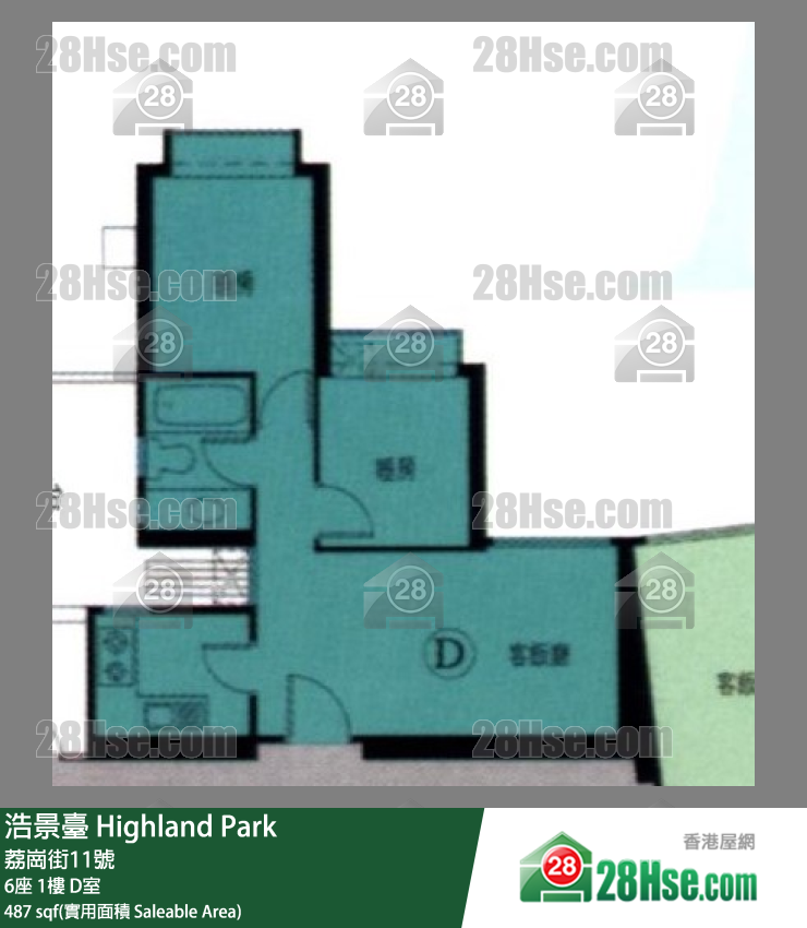 浩景臺 6座1樓 D室 平面圖