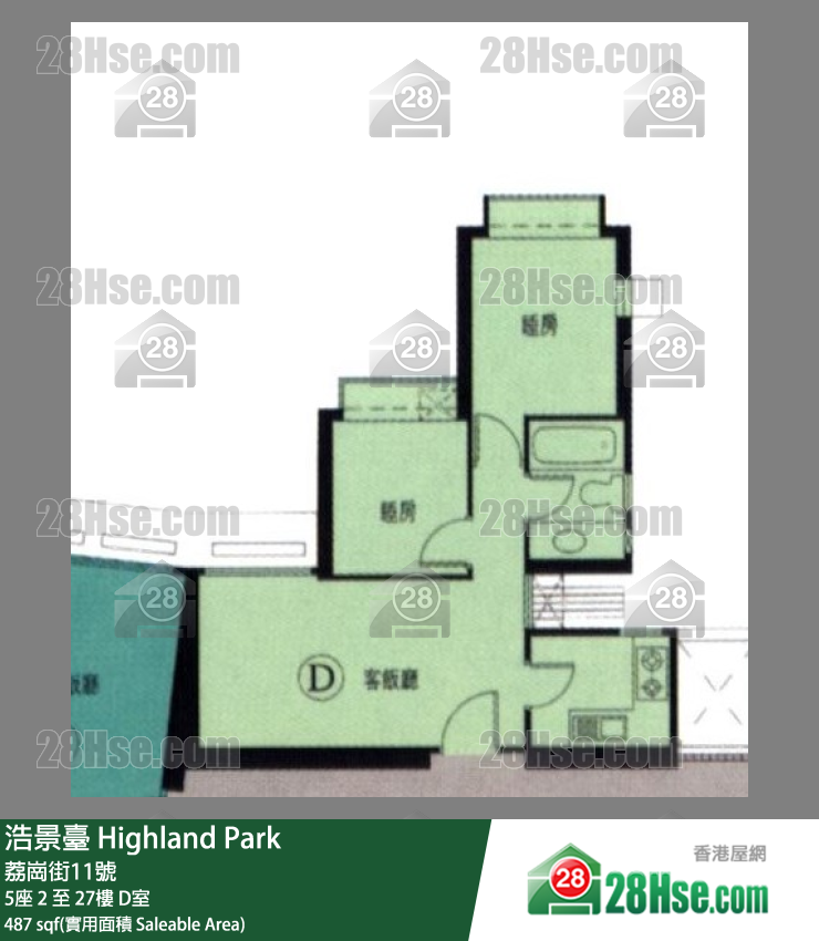 浩景台 5座6楼 D室 平面图