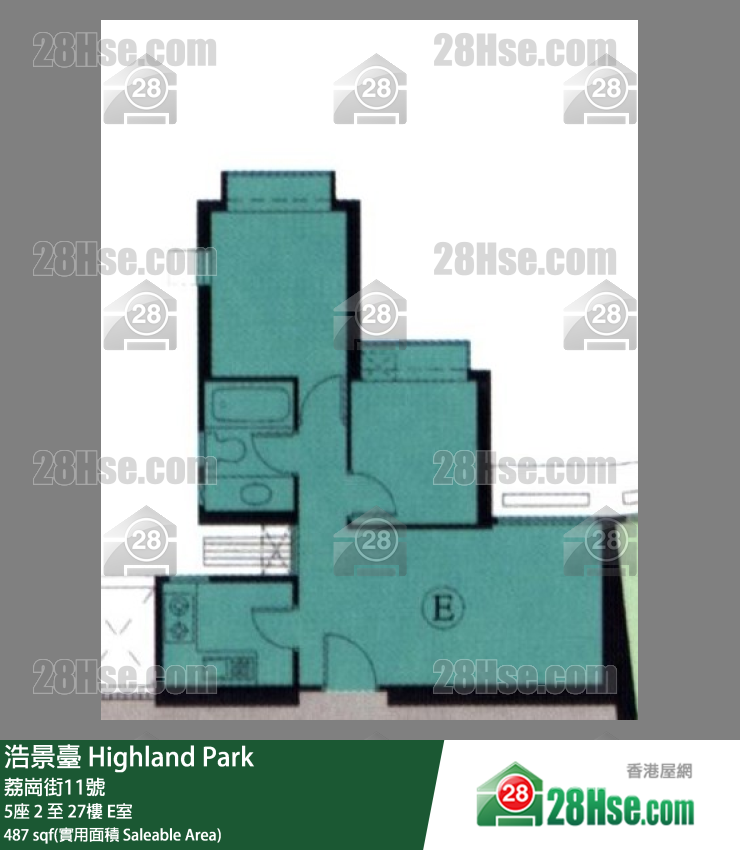 浩景台 5座26楼 E室 平面图