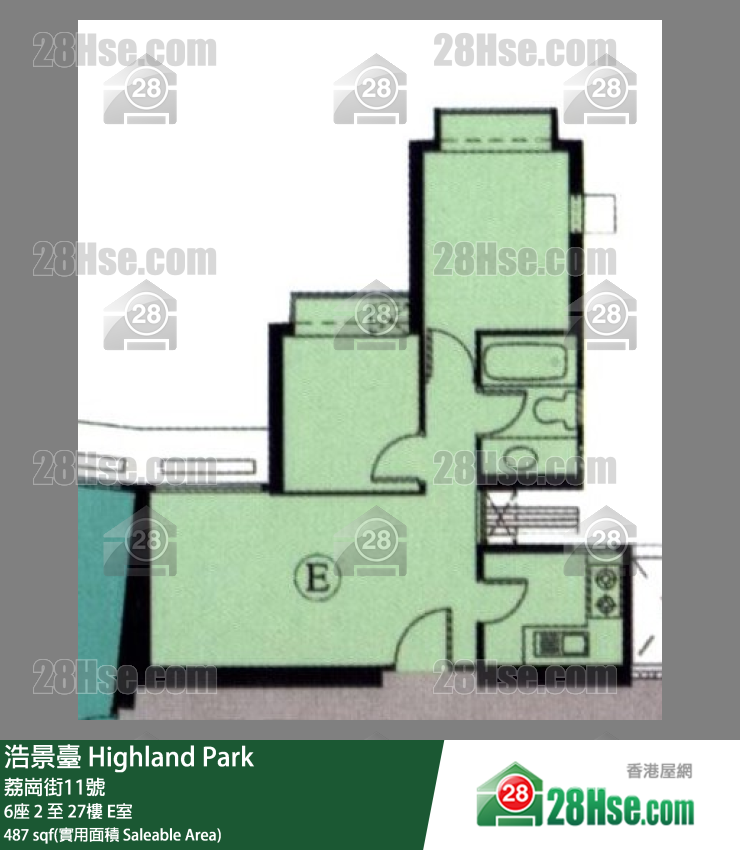 浩景台 6座17楼 E室 平面图
