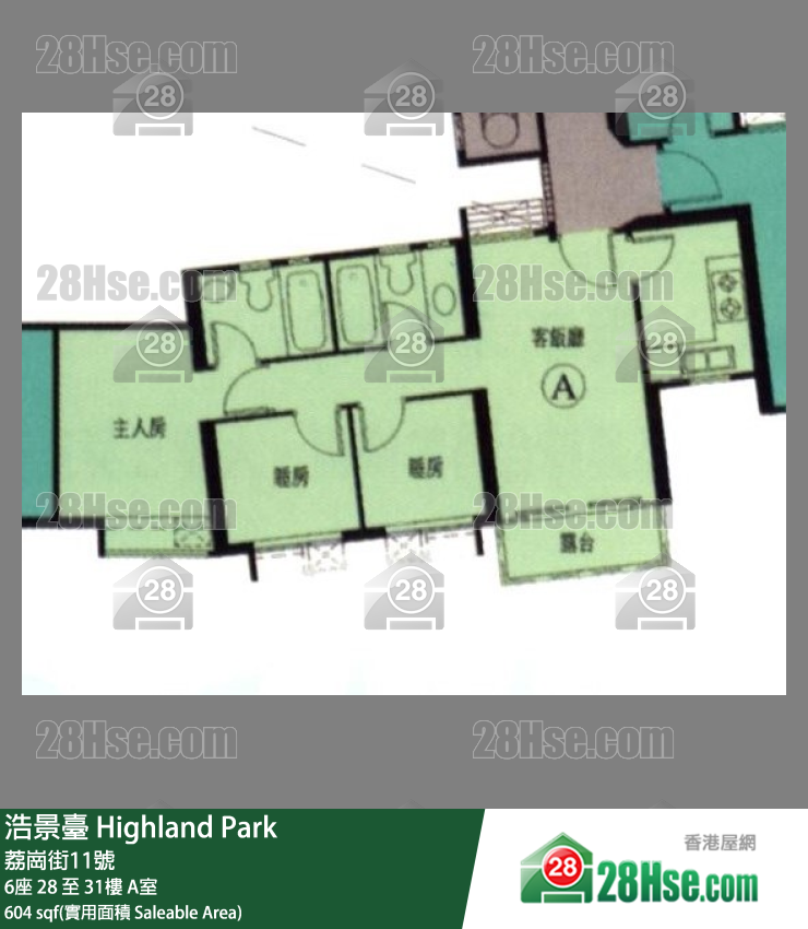 浩景台 6座 31楼 A室 平面图