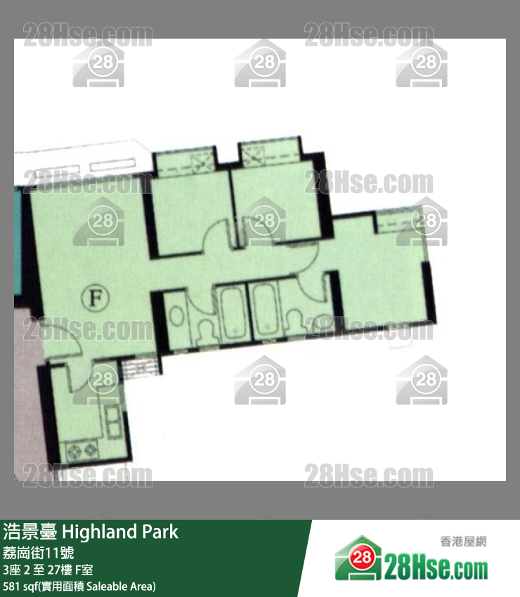 浩景台 3座 14楼 F室 平面图