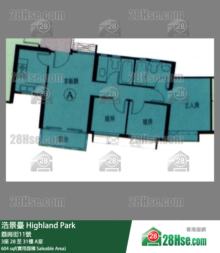 浩景台 3座30楼 A室 平面图