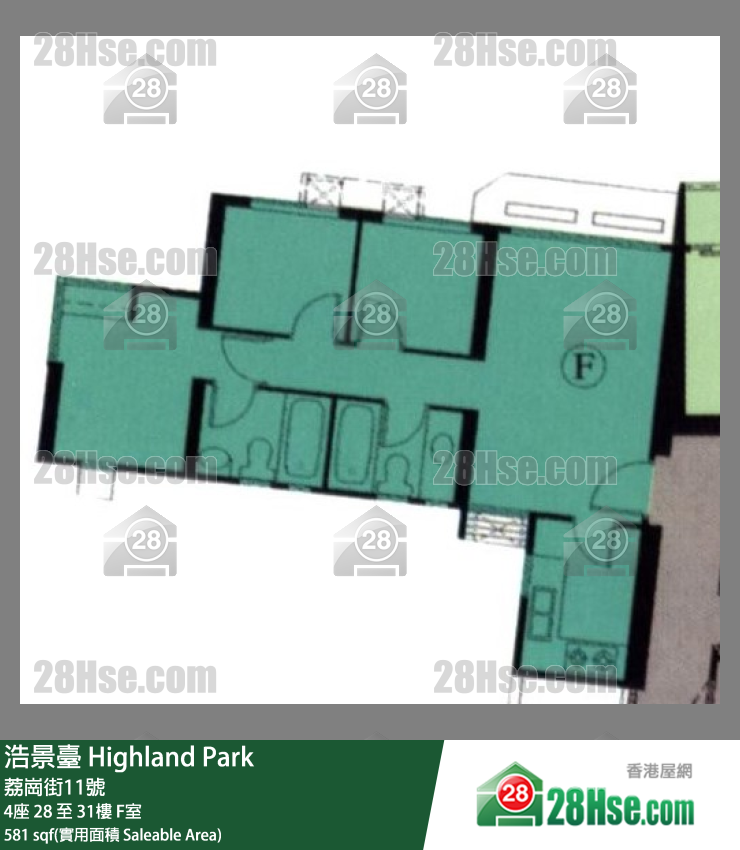 浩景台 4座29楼 F室 平面图