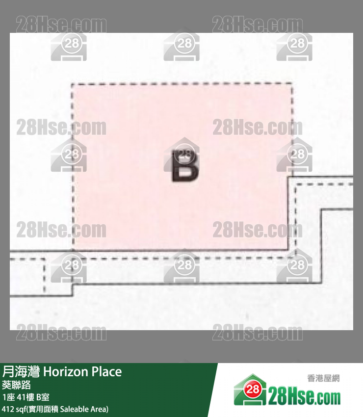 月海湾 1座41楼 B室 平面图