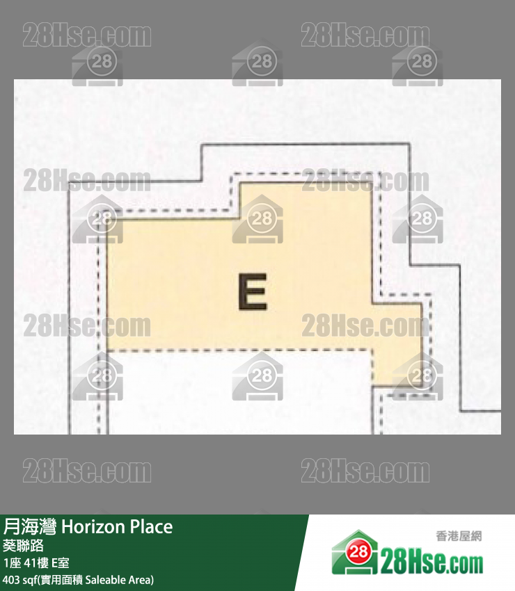 月海湾 1座41楼 E室 平面图