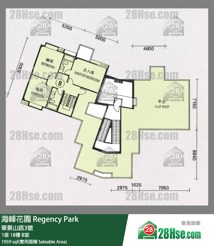 海峰花園 1座18樓 B室 平面圖