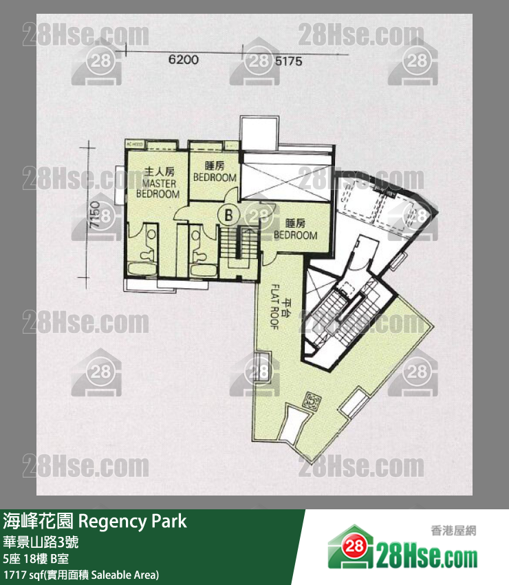 海峰花園 5座18樓 B室 平面圖