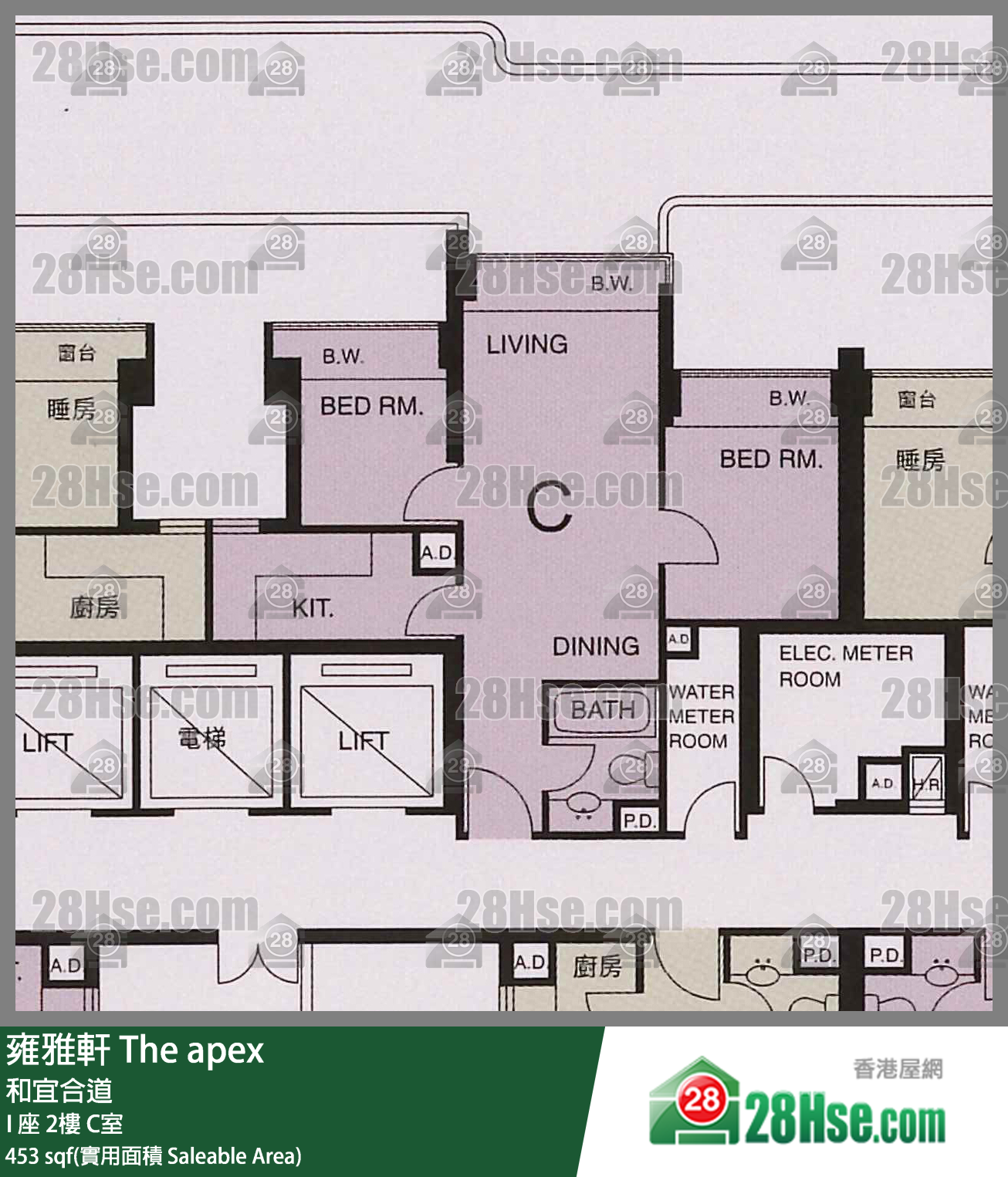 雍雅轩 I 座2楼 C室 平面图