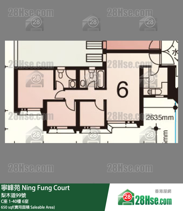 寧峰苑 C座16樓 6室 平面圖
