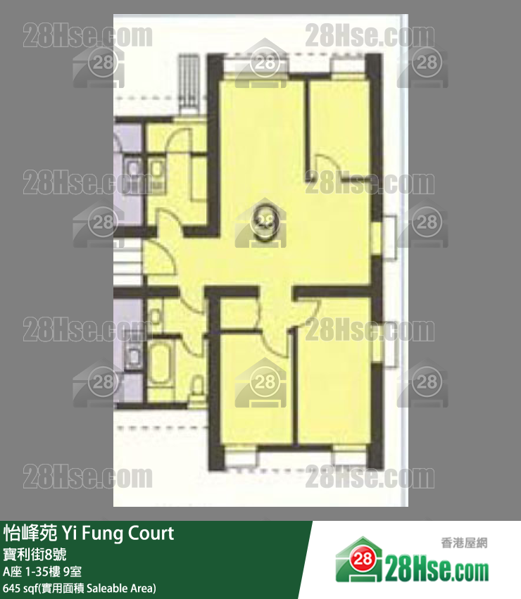 怡峰苑 A座4樓 9室 平面圖